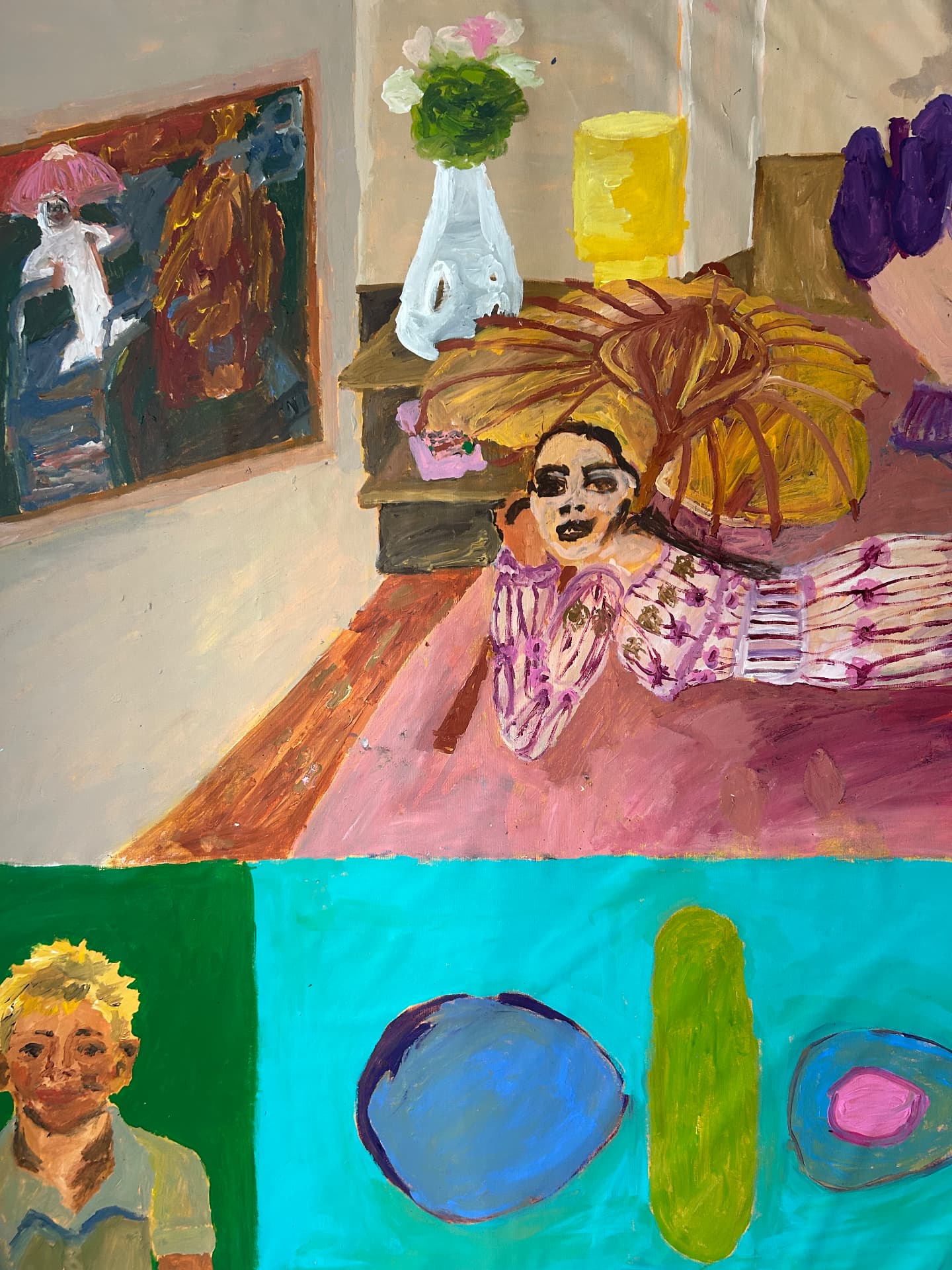 Haltung, Acrylic on canvas, 150 × 166 cm – detail