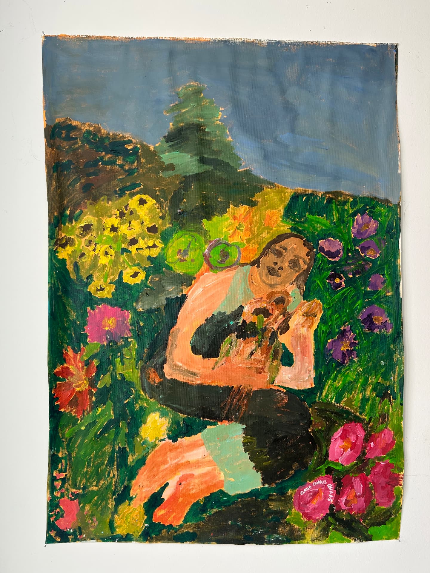 Zwischen mir und mir, Acrylic on canvas, 77 × 110 cm