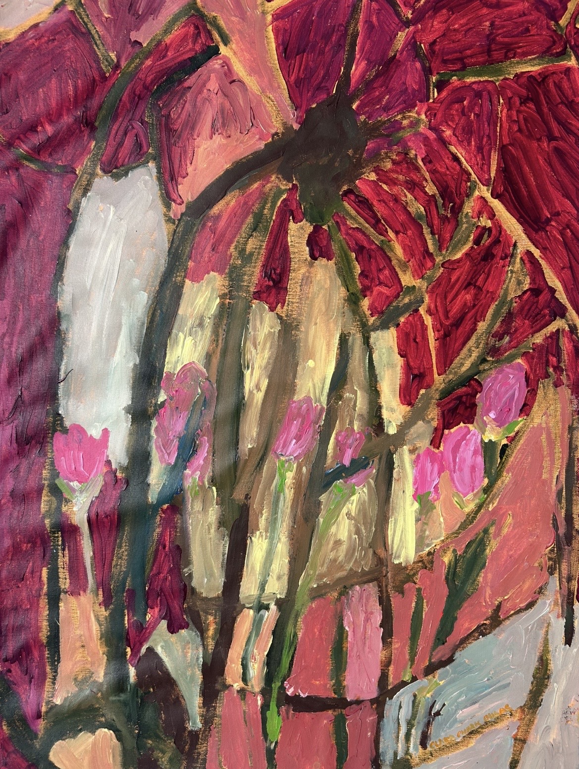 Das Muster dazwischen, Acrylic on canvas, 68 × 100 cm – detail