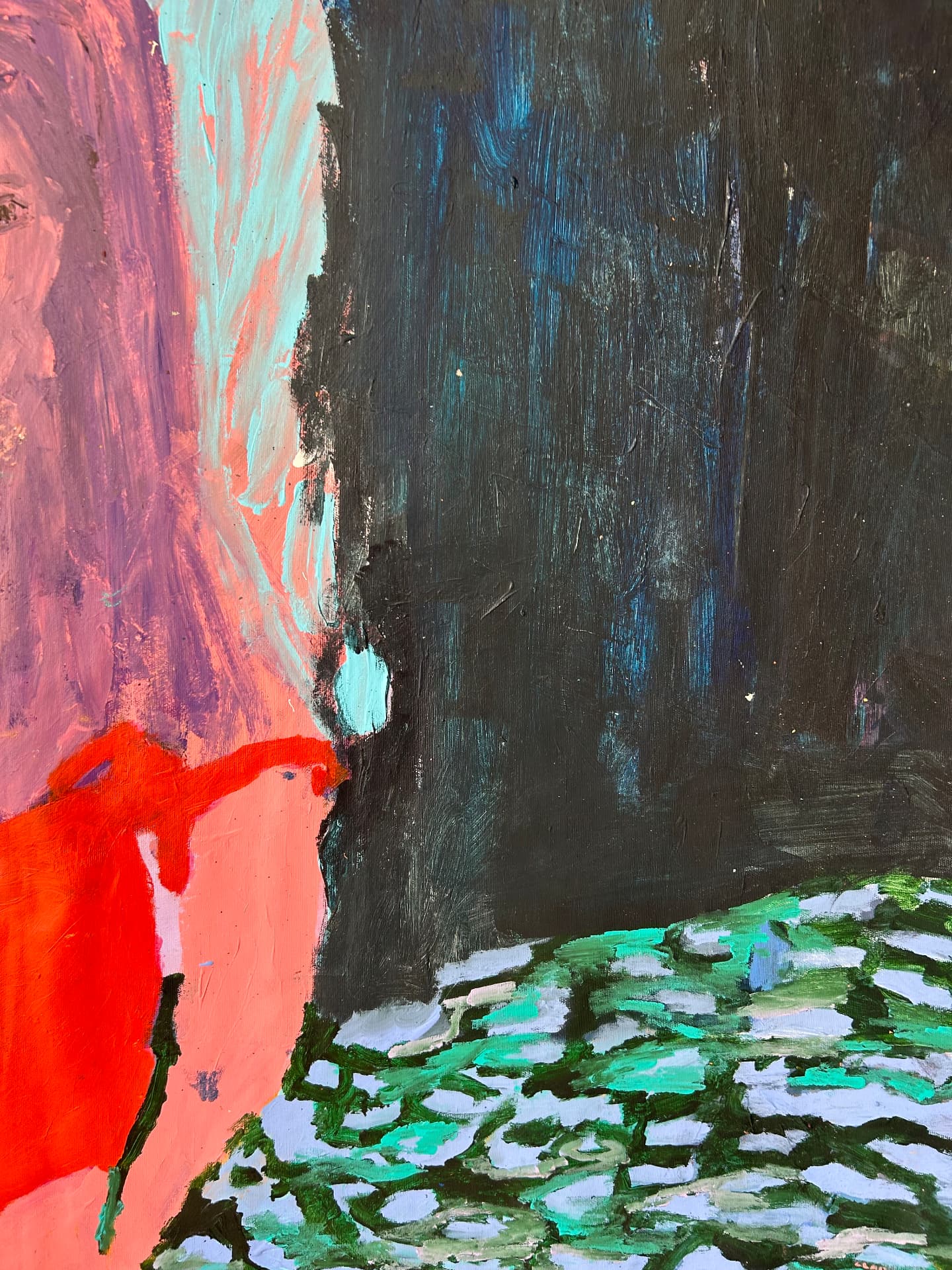 Ich möchte gehen, Acrylic on canvas, 100 × 114 cm – detail