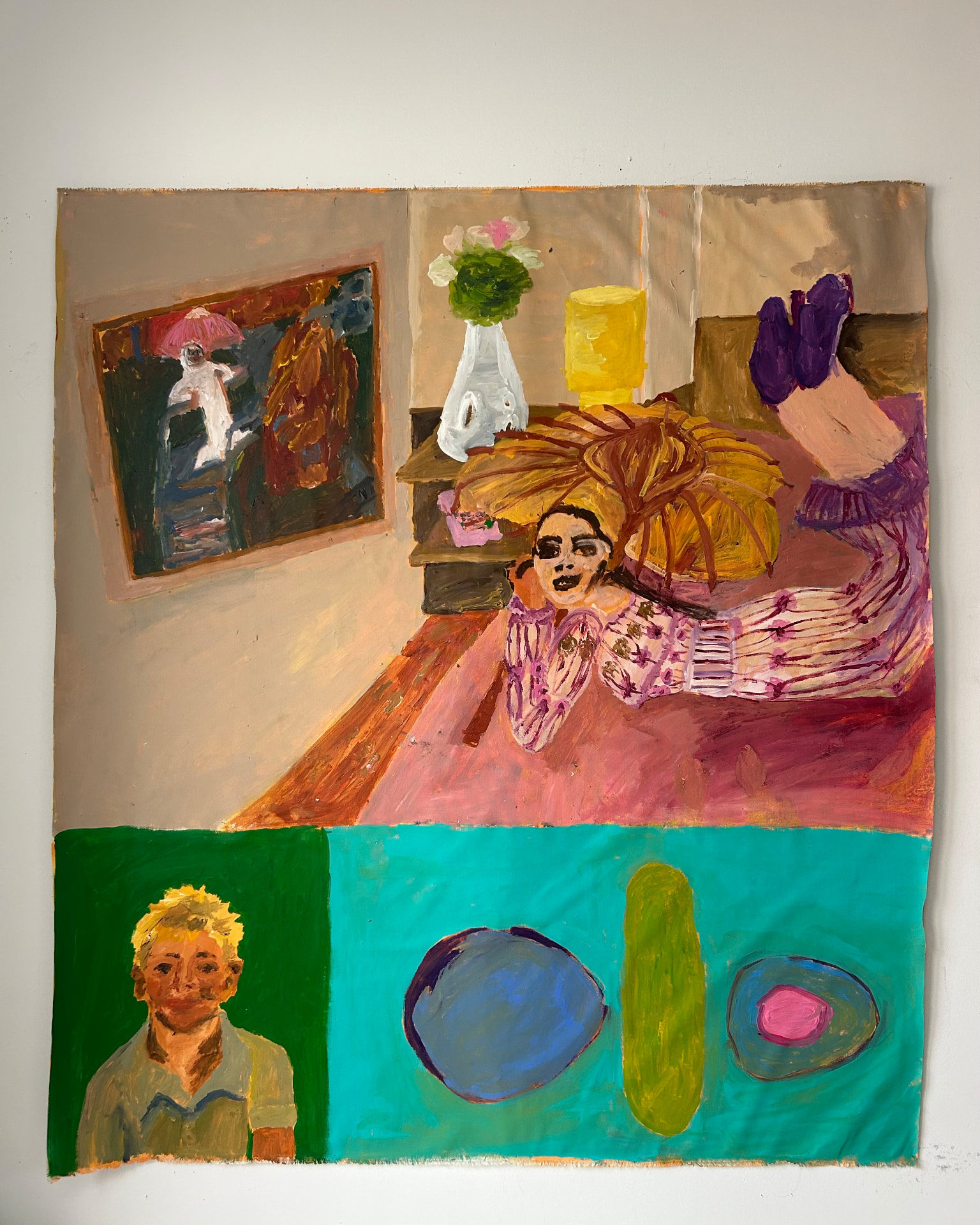Haltung, Acrylic on canvas, 150 × 166 cm